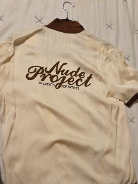 Nude project Cream & Brown Short-Sleeve Shirt